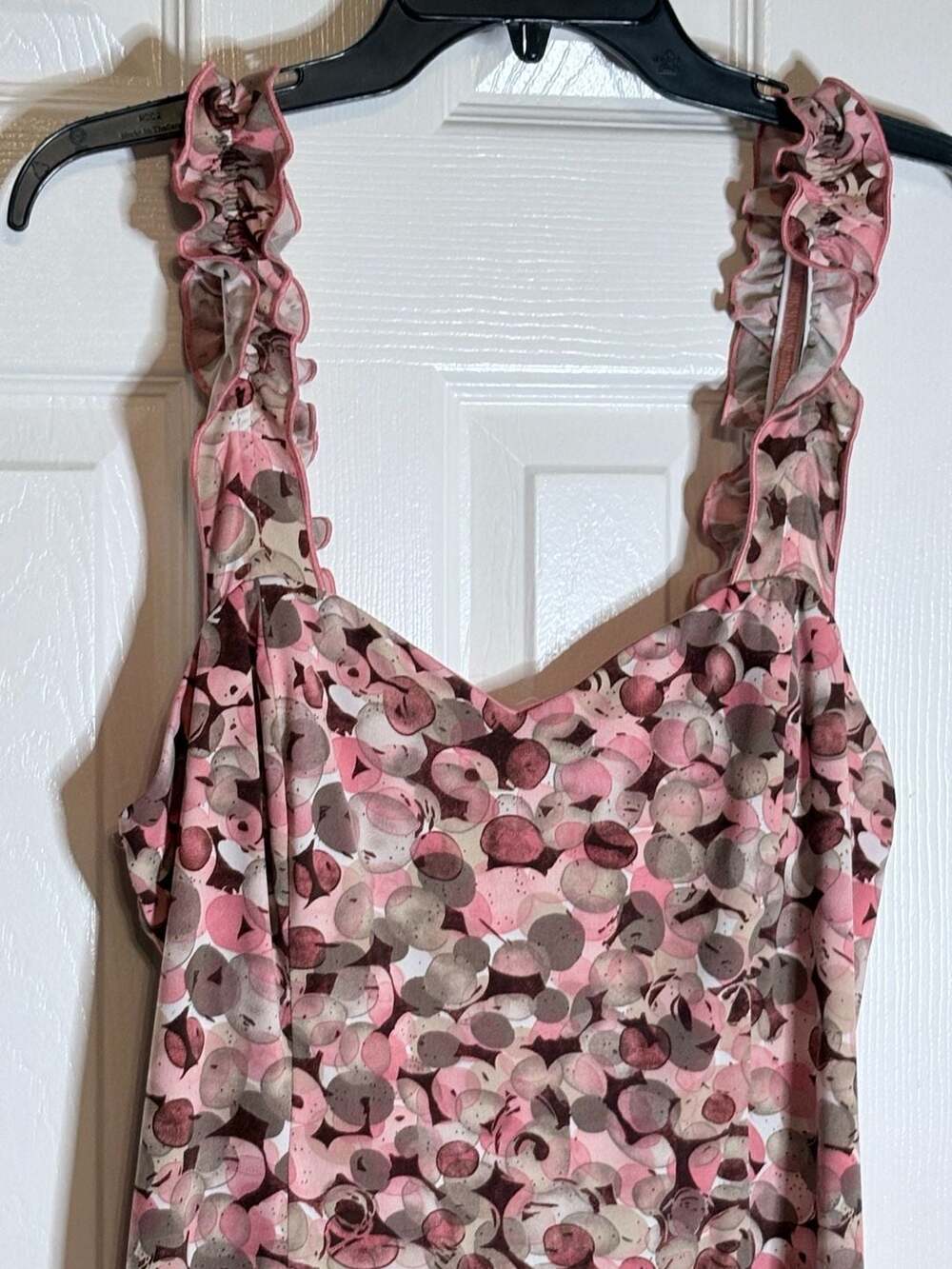 Dressbarn Women's Sleeveless Midi Dress with Frill Strap and Pink Floral Print - Picture 7 of 8